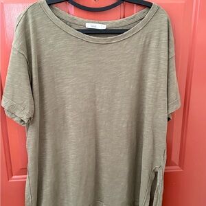 TALULAH Olive Short Sleeve Slub Tunic
